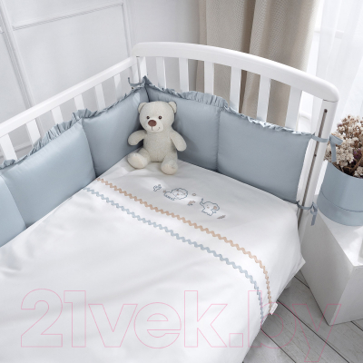 Комплект постельный для малышей Perina Toys Sateen Collection / ТСК6-02.2 (6 предметов, аквамарин)