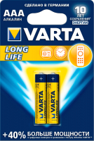 Комплект батареек Varta Longlife 4 AAA LR03 / 04103113412 (2шт) - 
