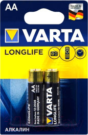 Комплект батареек Varta Longlife 4 AA LR6 / 04106113412 (2шт)