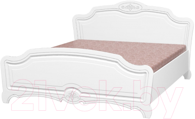 Двуспальная кровать Bravo Мебель Лотос 160x200 (белый/белый глянец)
