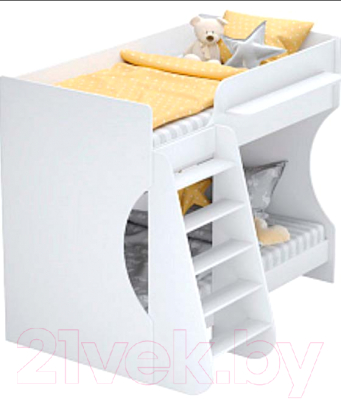 Двухъярусная кровать детская Polini Kids Dream 1500 / 0002425.9 (белый)