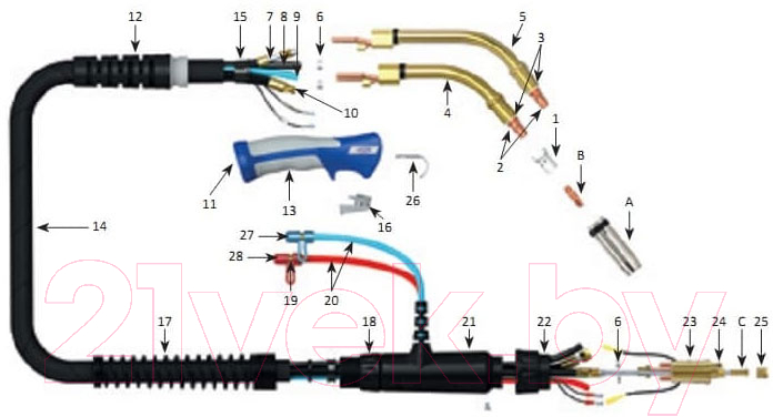 Горелка сварочная Most MOST SGRIP M501 / 5508305015 (5м)