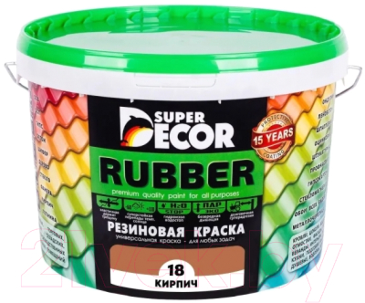 Краска Super Decor Резиновая №18 Кирпич (12кг)