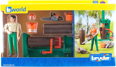 

Игровой набор Bruder, Станок для колки бревен с рабочим / 62-650