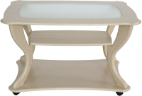 Журнальный столик Калифорния мебель Маэстро СЖ-02 (стекло/дуб беленый) - 