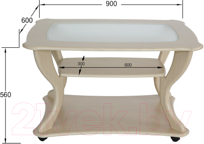 Журнальный столик Калифорния мебель Маэстро СЖ-02 (стекло/дуб беленый)