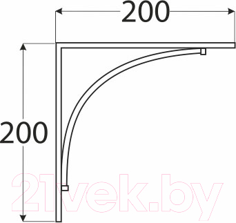 Полкодержатель Domax Bow 200 CZ / 565501 (матовый черный)