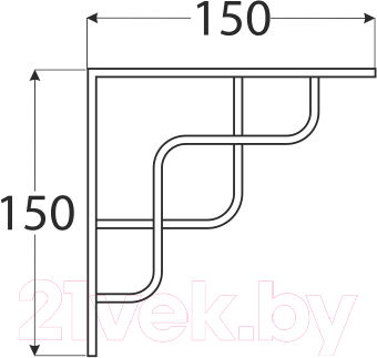 Полкодержатель Domax Square 150 CZ / 566001 (матовый черный)