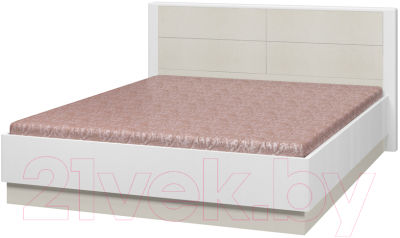 Полуторная кровать Bravo Мебель Вива с ПМ 140x200 (белый глянец/платина/белый)
