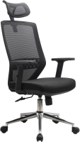 Кресло офисное Riva RCH 833H (черная сетка/хром) - 