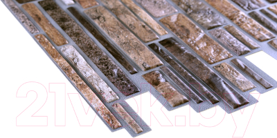 Панель ПВХ Регул Камень Пластушка коричневая (980x489x0.4мм)