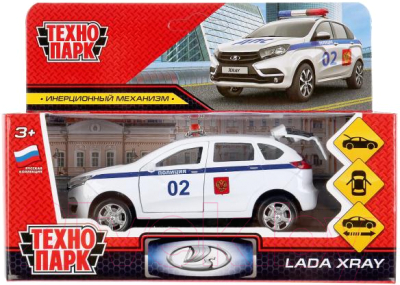 Автомобиль игрушечный Технопарк Lada Xray. Полиция / LADAXRAY-18L-POL-WH (белый)