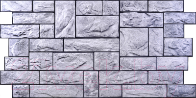 Панель ПВХ Регул Камень Пиленый настоящий серый (977x493x0.4мм)