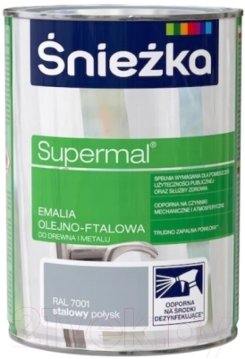 

Эмаль Sniezka, Серый, Supermal Emalia Olejno-Ftalowa