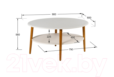 Журнальный столик Калифорния мебель Эль СЖС-01 (белый)
