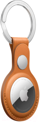 Чехол для беспроводной метки-трекера Apple AirTag Leather Key Ring / MMFA3 (Golden Brown)