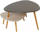 Комплект журнальных столиков Калифорния мебель Стилгрей (серый лен/бежевый лен) - 
