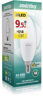 Лампа SmartBuy SBL-C37-9.5-30K-E14