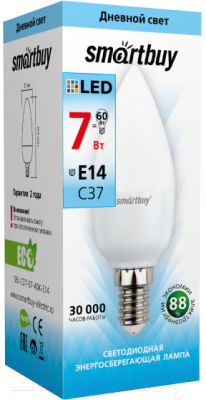 Лампа SmartBuy SBL-C37-07-40K-E14