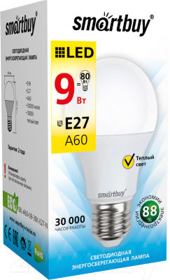 Лампа SmartBuy SBL-A60-09-30K-E27-N