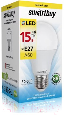 Лампа SmartBuy SBL-A60-15-30K-E27
