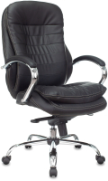 Кресло офисное Бюрократ T-9950 (черный кожа/хром) - 