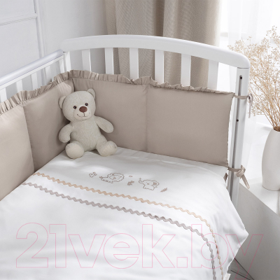 Комплект постельный для малышей Perina Toys Sateen Collection / ТСК6-02.4 (6 предметов, песочный)