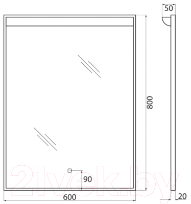 Зеркало BelBagno SPC-UNO-600-800-TCH