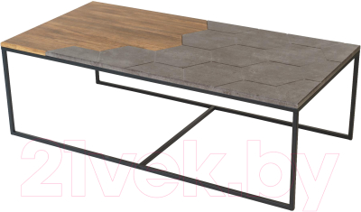 Журнальный столик Калифорния мебель Китч (дуб американский/серый бетон)