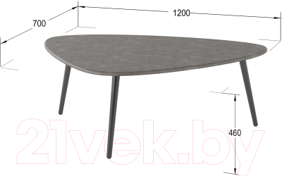 Журнальный столик Калифорния мебель Эланд (серый бетон)