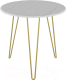Журнальный столик Калифорния мебель РИД Голд 530 (белый мрамор) - 