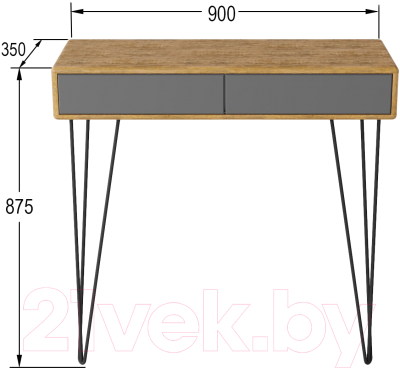 Консольный столик Калифорния мебель Телфорд (дуб американский/графит)