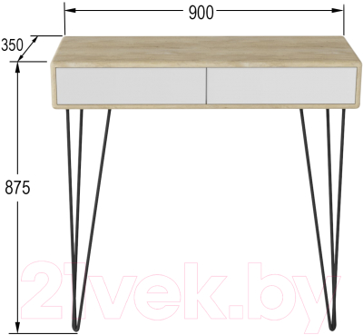 Консольный столик Калифорния мебель Телфорд (дуб сонома/белый)