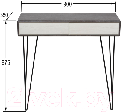Консольный столик Калифорния мебель Телфорд (серый/белый бетон)