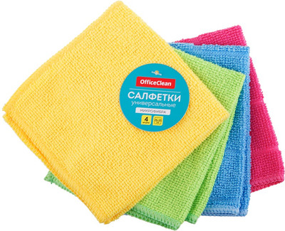 Набор салфеток хозяйственных OfficeClean Универсальные 25x25 (4шт) -