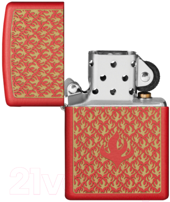 Зажигалка Zippo Flame Pattern / 49573 (красный матовый)