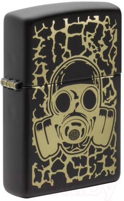 Зажигалка Zippo Skull Gas Mask / 49574 (черный матовый)