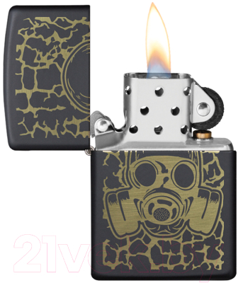 Зажигалка Zippo Skull Gas Mask / 49574 (черный матовый)