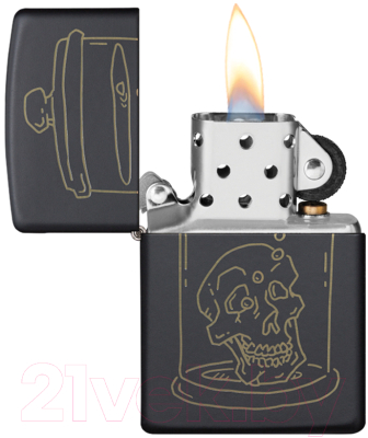 Зажигалка Zippo Skull Design / 49575 (черный матовый)