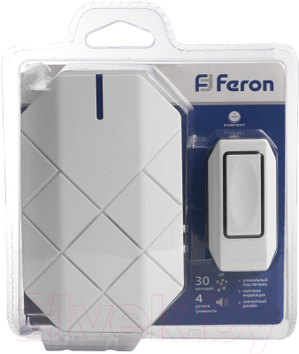 Электрический звонок Feron E-377 / 41433 (белый)