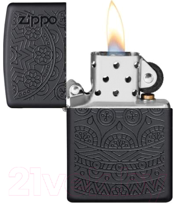 Зажигалка Zippo Tone On Tone Design / 29989 (черный матовый)