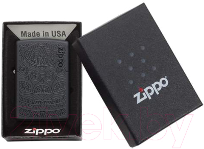 Зажигалка Zippo Tone On Tone Design / 29989 (черный матовый)