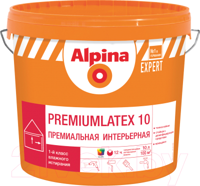 

Краска Alpina, Прозрачный, Expert Premiumlatex 10. База 3