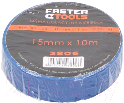 Изолента Faster Tools 3806 (синий)