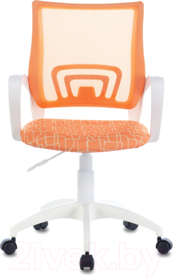 Кресло офисное Brabix Fly MG-396W / 532402 (пластик белый/сетка оранжевая TW-38-3/Giraffe)