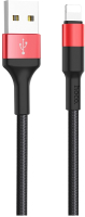 Кабель Hoco X26 Xpress AM-8pin Lightning (1м, черный/красный) -