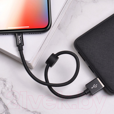 Изображение товара Кабель Hoco X35 AM-8pin Lightning (0.25м, черный)
