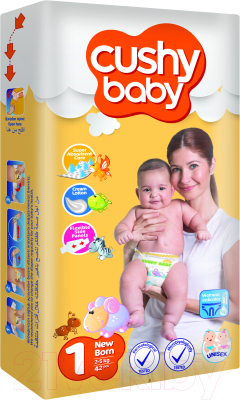 Подгузники детские Cushy Baby Newborn Eco Pack (42шт)