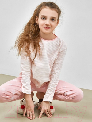 Пижама детская Mark Formelle 567726 (р.110-56, розовый в звезды/мелкая розовая полоска)