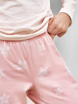 Пижама детская Mark Formelle 567726 (р.110-56, розовый в звезды/мелкая розовая полоска)